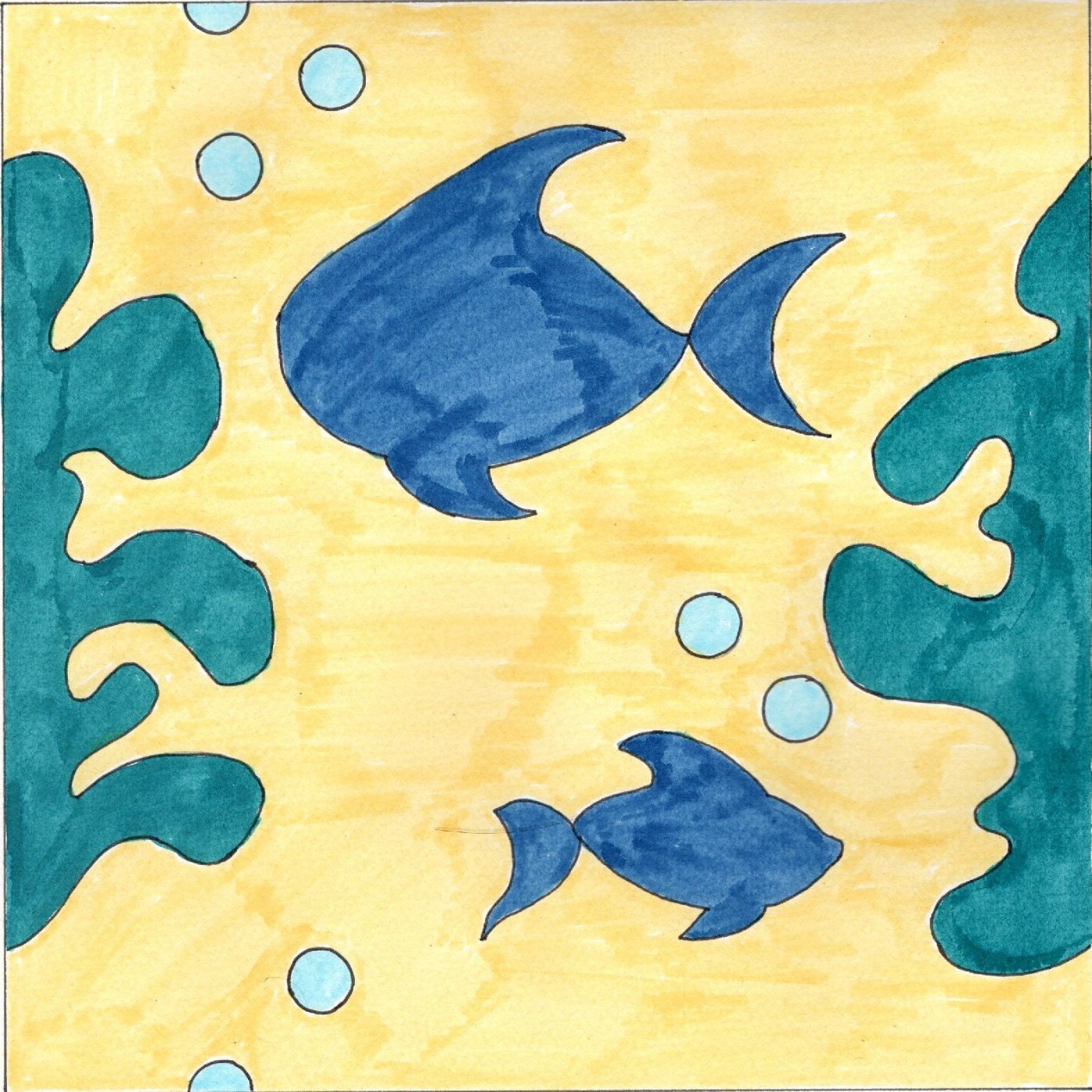Océan par Véronique PASSAS — motif de carreau de ciment
