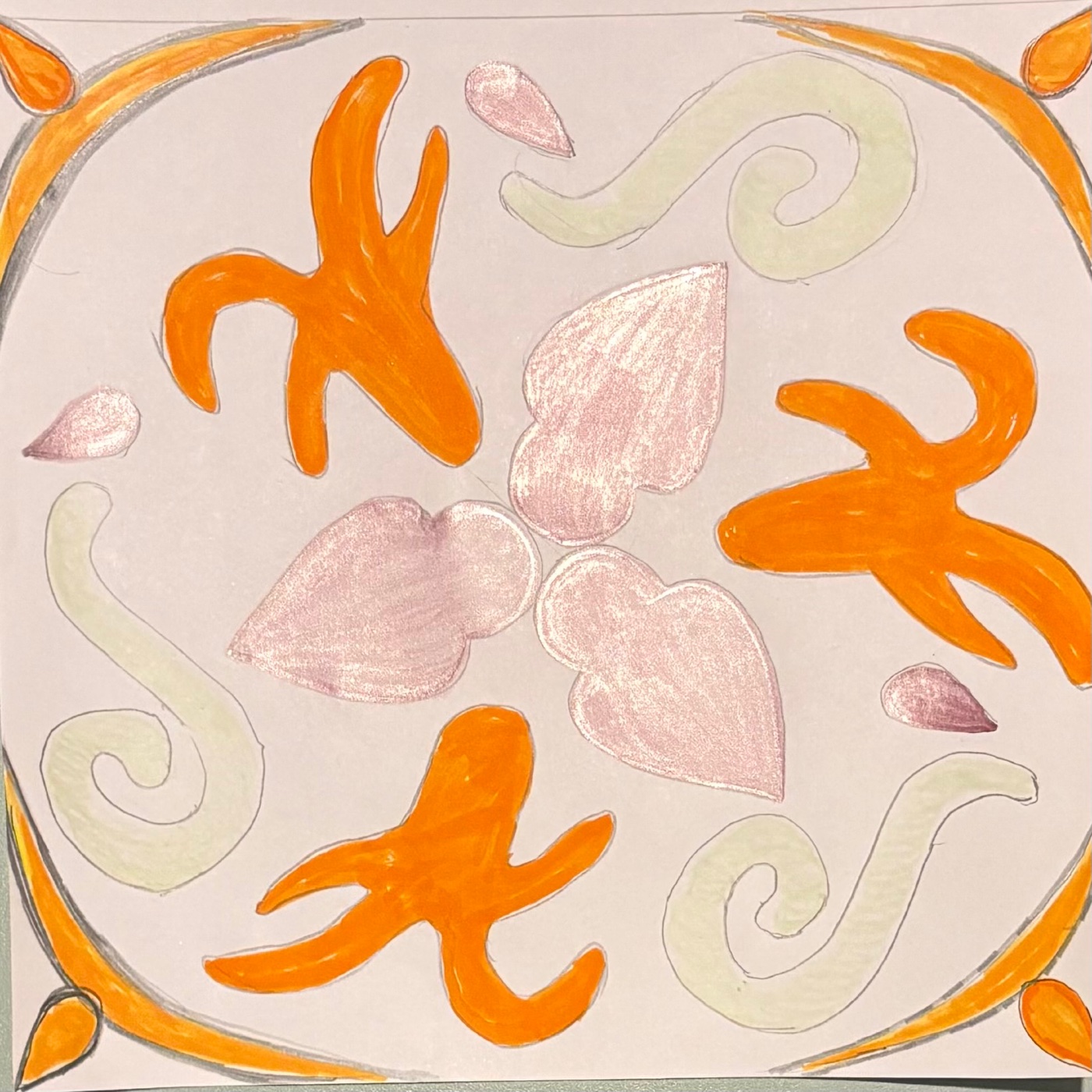 Allons vers le soleil! par Anne Verlant — motif de carreau de ciment