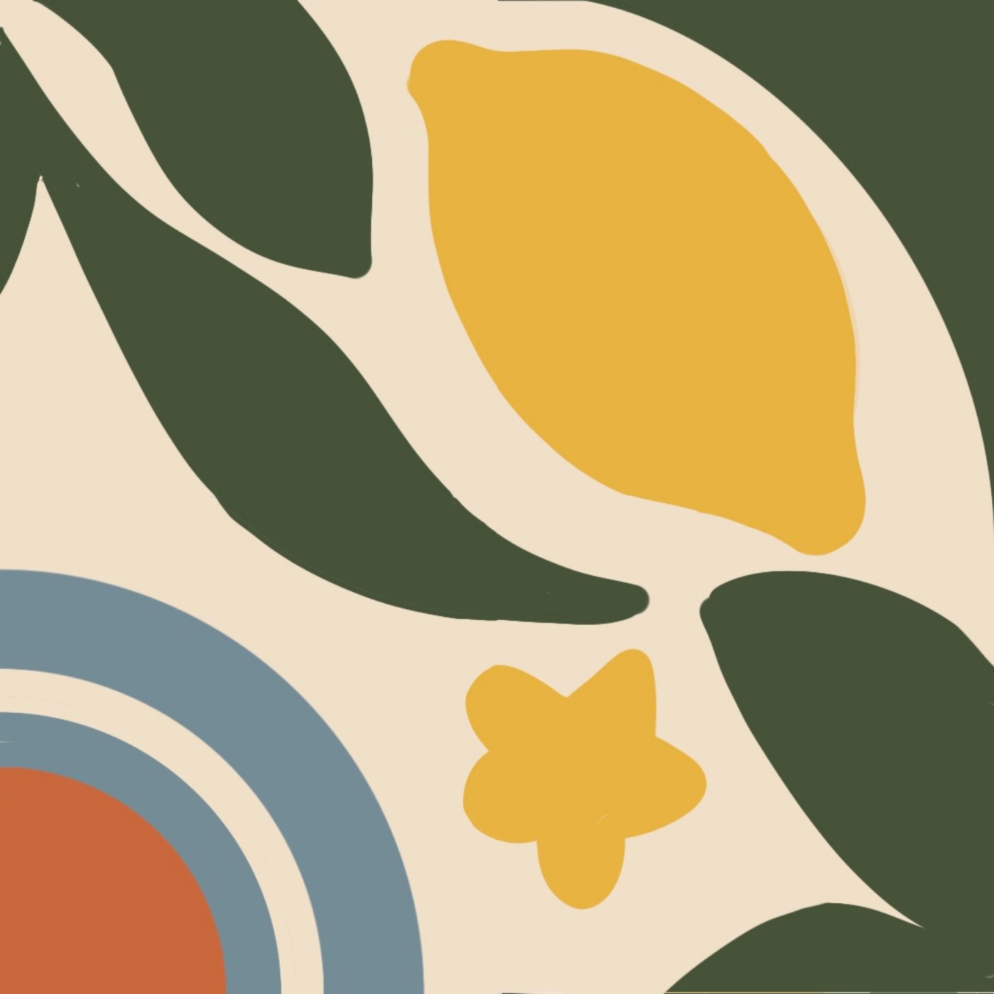 Jardin méditerranéen par Thalya Zammit — motif de carreau de ciment