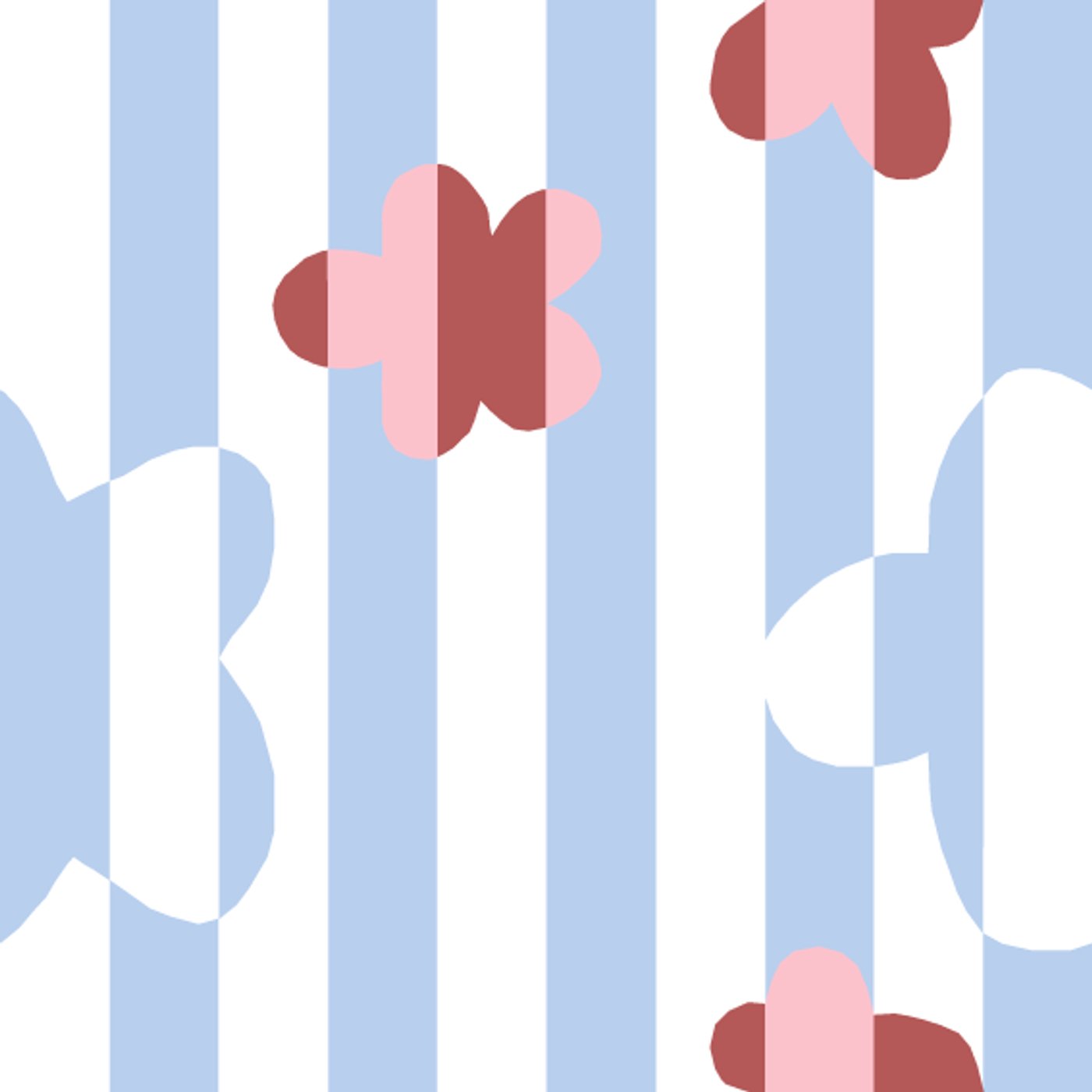 Striped Flowers par Maëlle Charpentier — motif de carreau de ciment