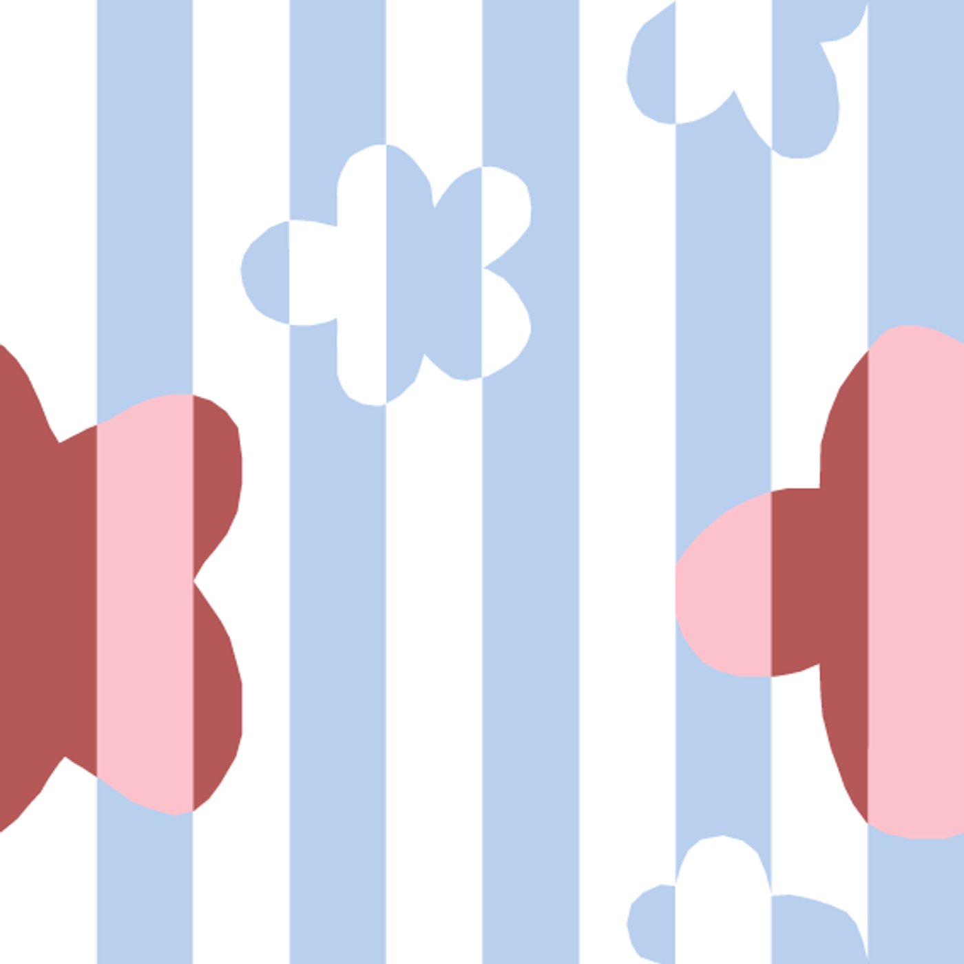 Striped Flowers par Maëlle Charpentier — motif de carreau de ciment