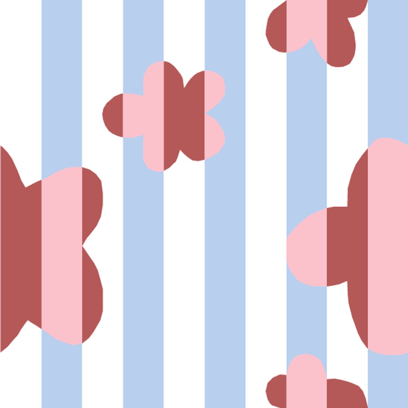 Striped Flowers par Maëlle Charpentier — motif de carreau de ciment
