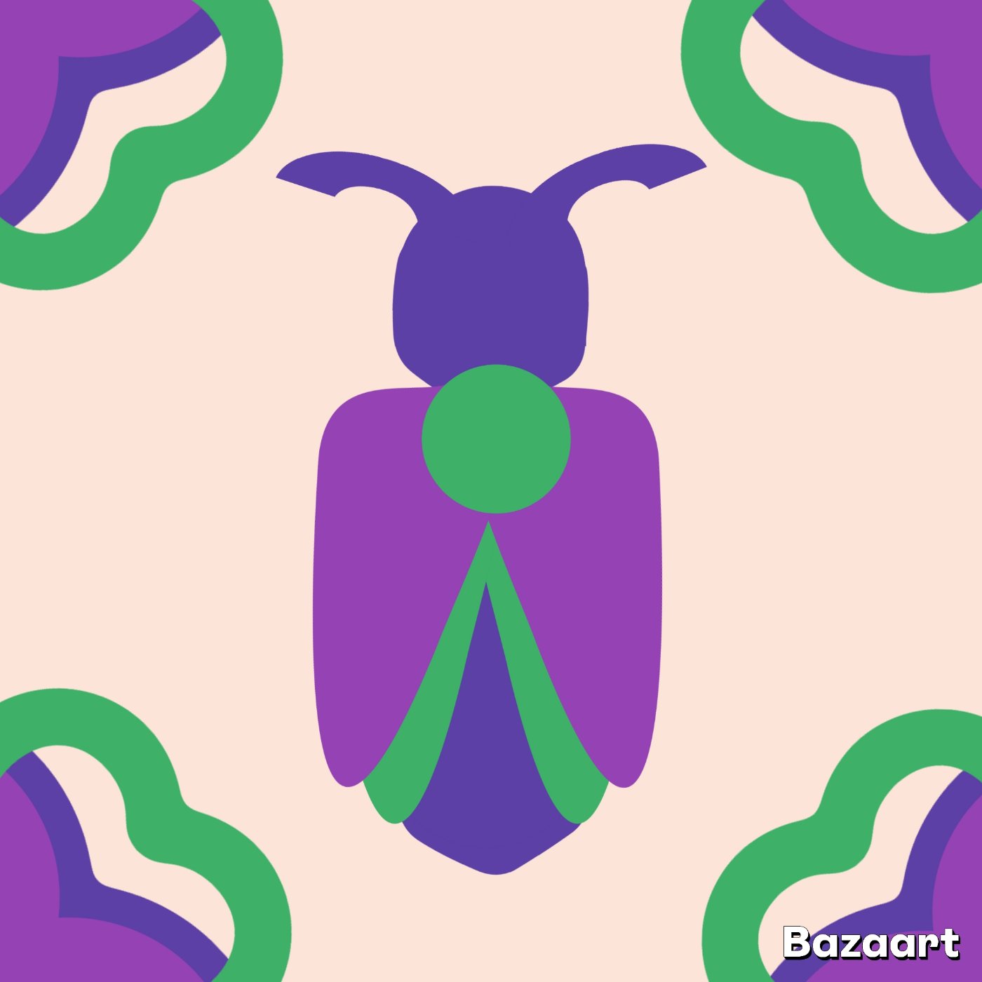 Chrysomèle par Sidonie Mestrall — motif de carreau de ciment