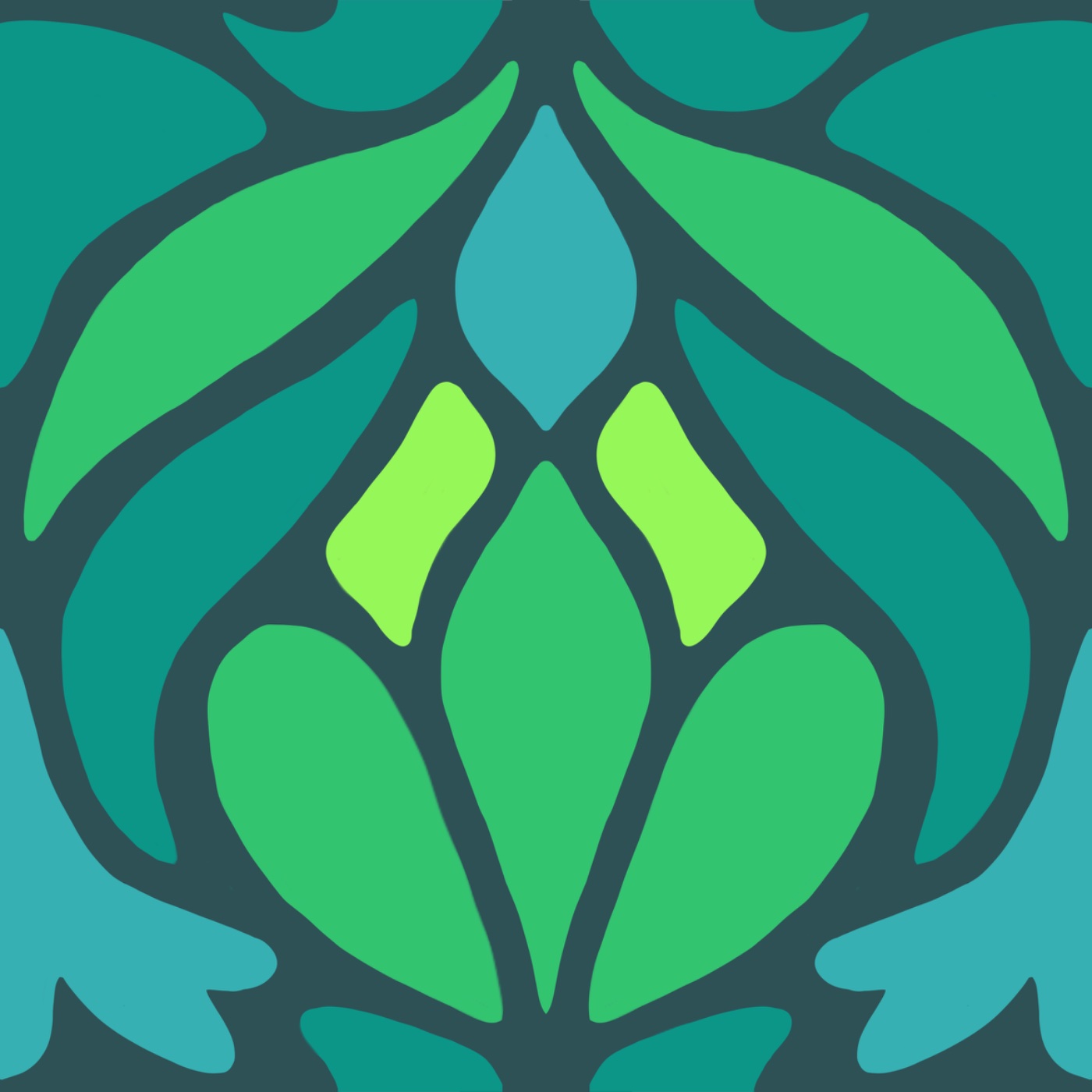 Nénuphar par Sophie Bihin — motif de carreau de ciment