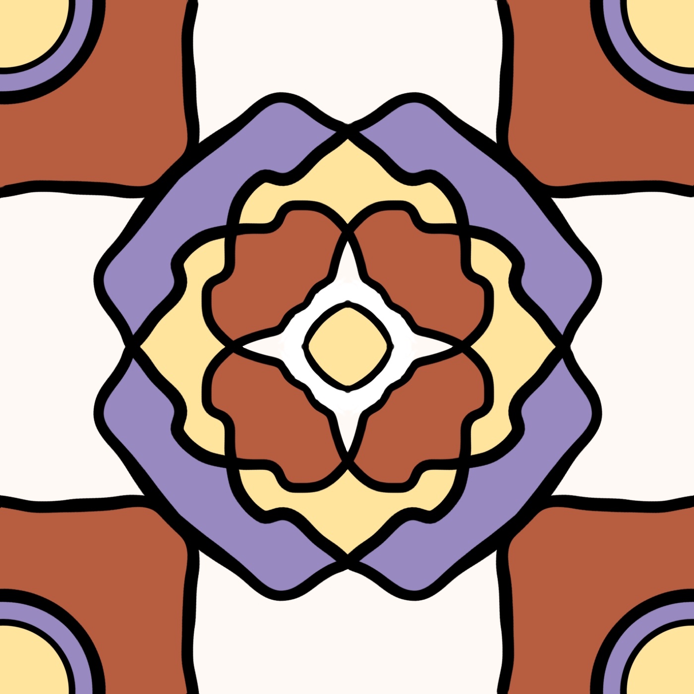 Éclosion par Léa Theresine — motif de carreau de ciment