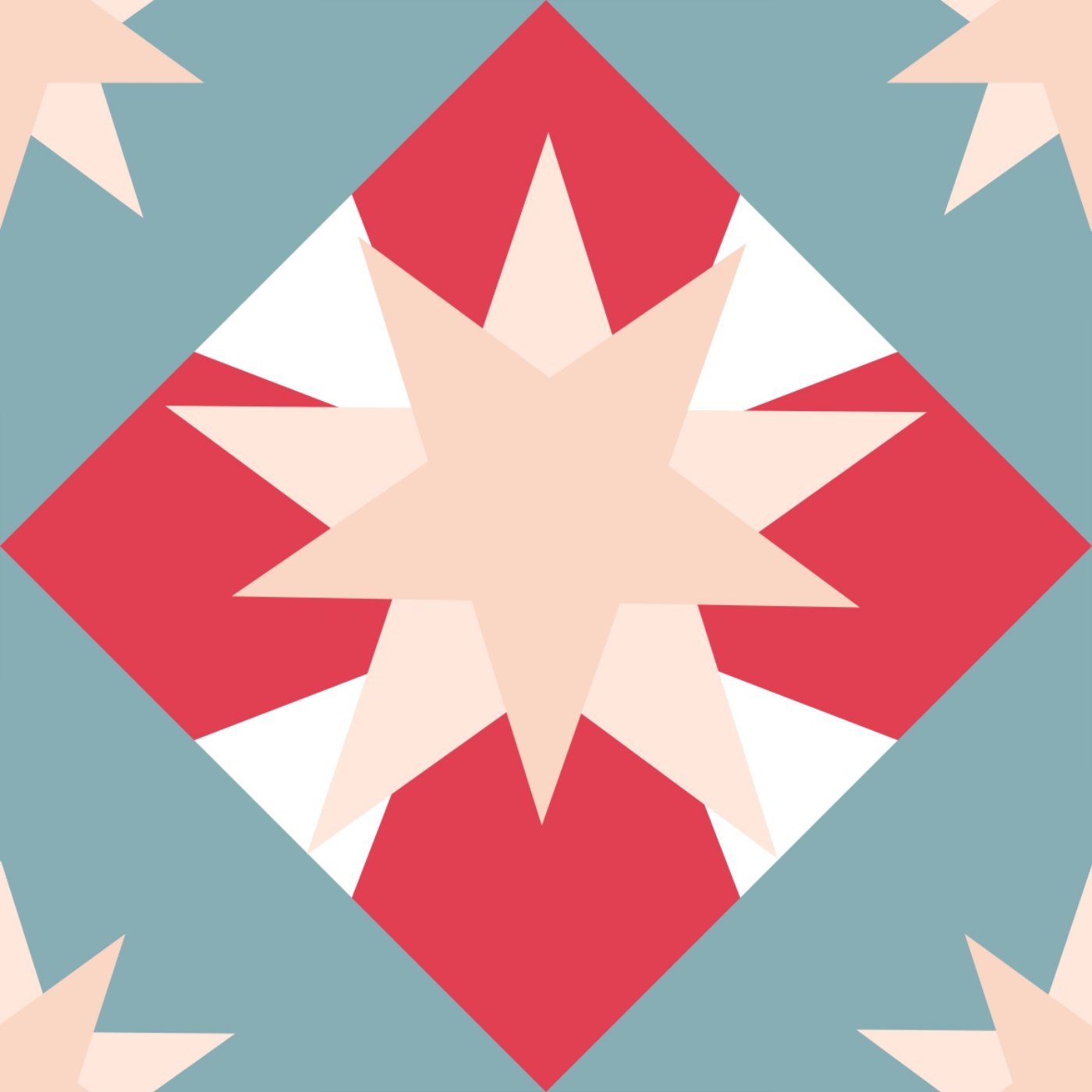 La Comédie des Couleurs par Mathéo Serrurier — motif de carreau de ciment