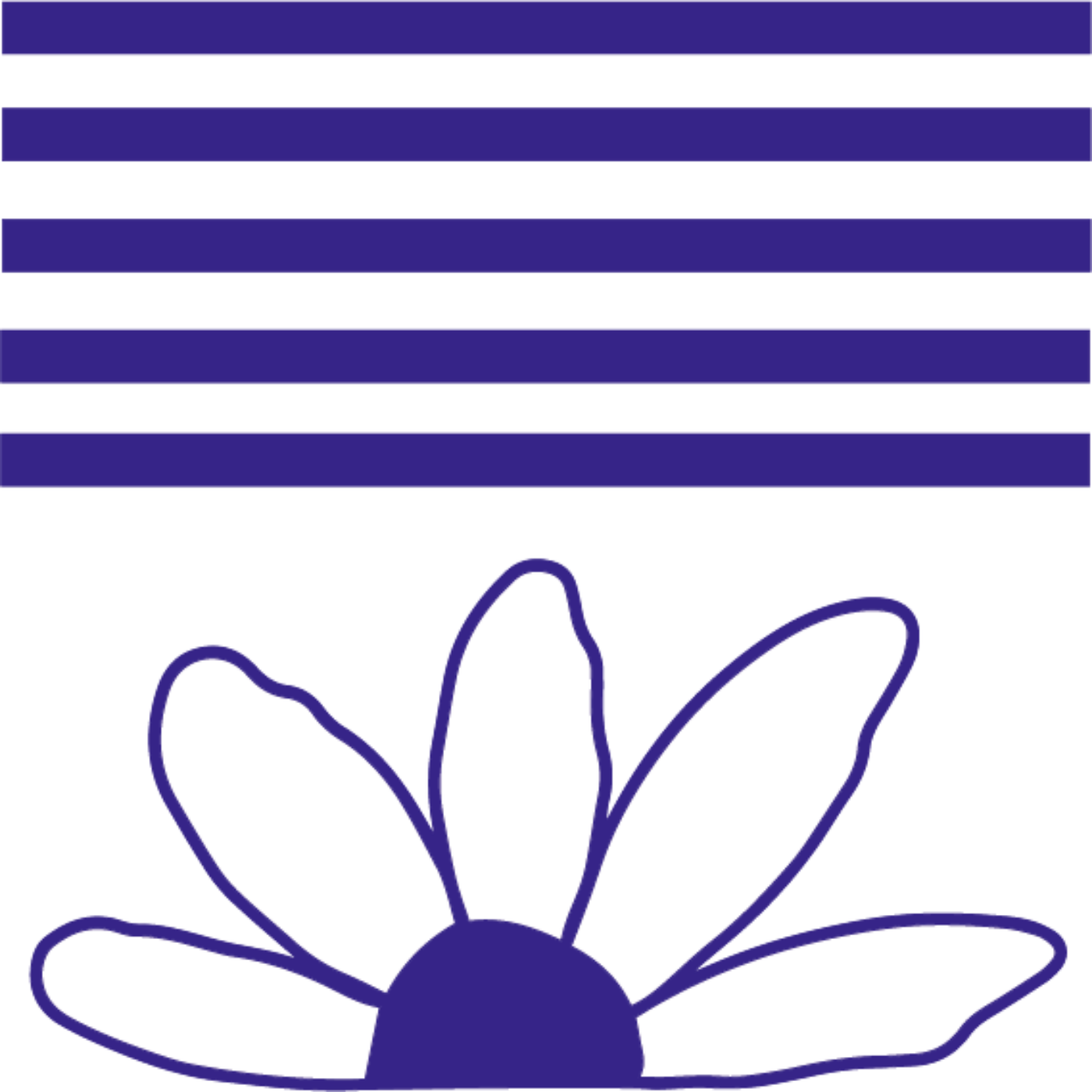 Fleurs bleues aux bords de l'océan par sophie LIÉNARD — motif de carreau de ciment