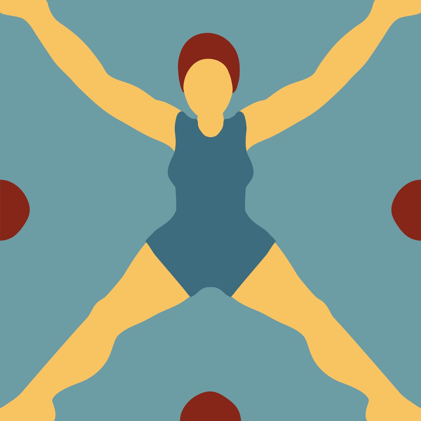 Le grand bain par Charlotte Selz — motif de carreau de ciment