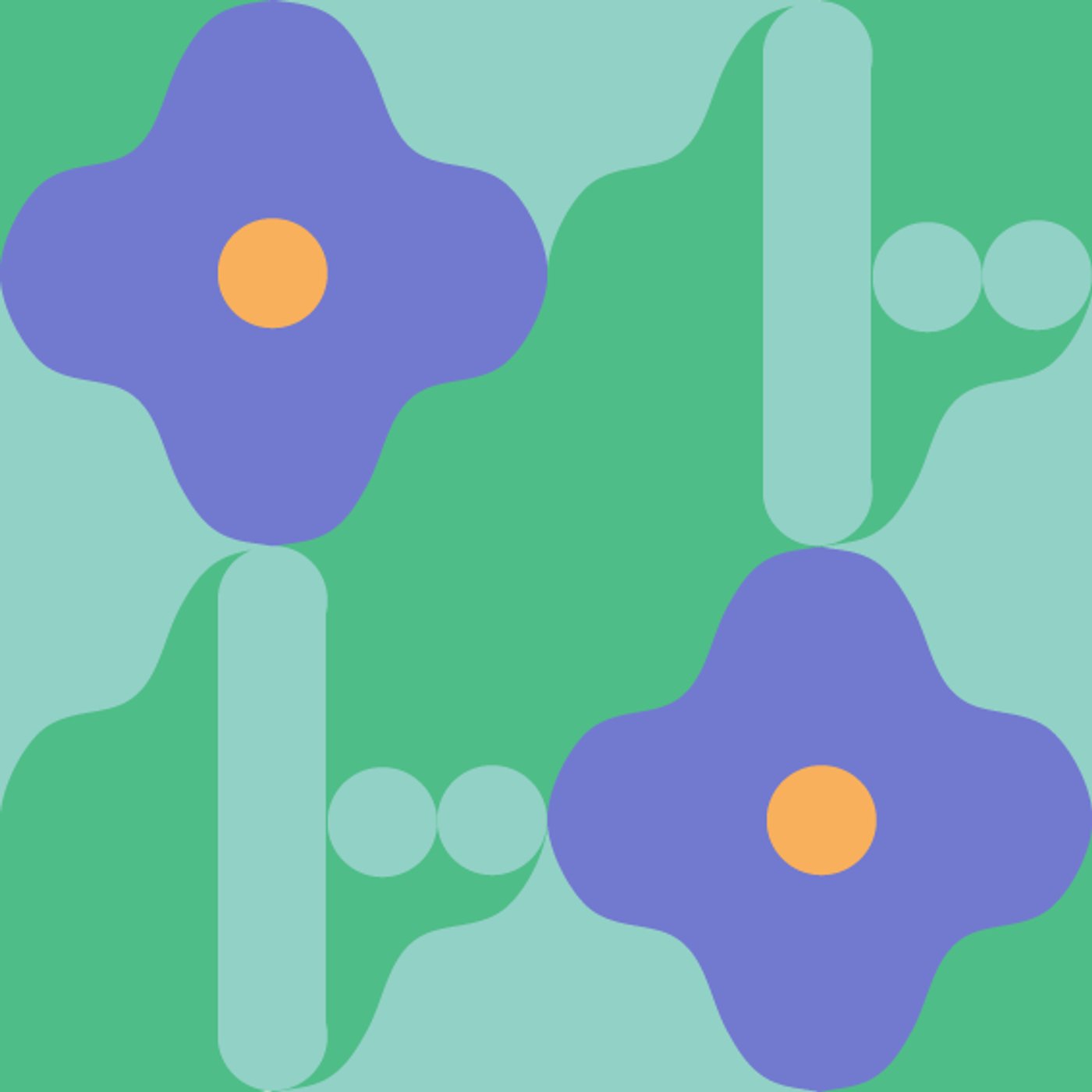 Tartan Fleuri par Clef Grémil — motif de carreau de ciment