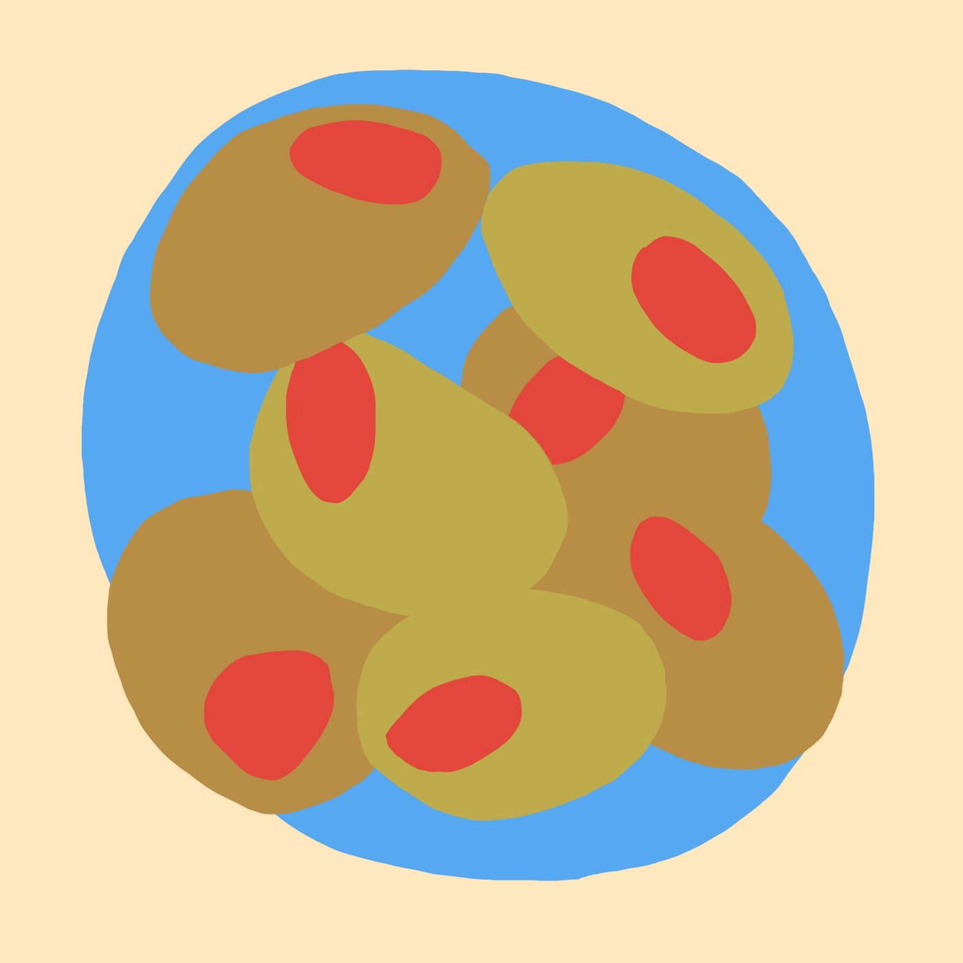 Olives au poivron par Lauriane Vigouroux — motif de carreau de ciment