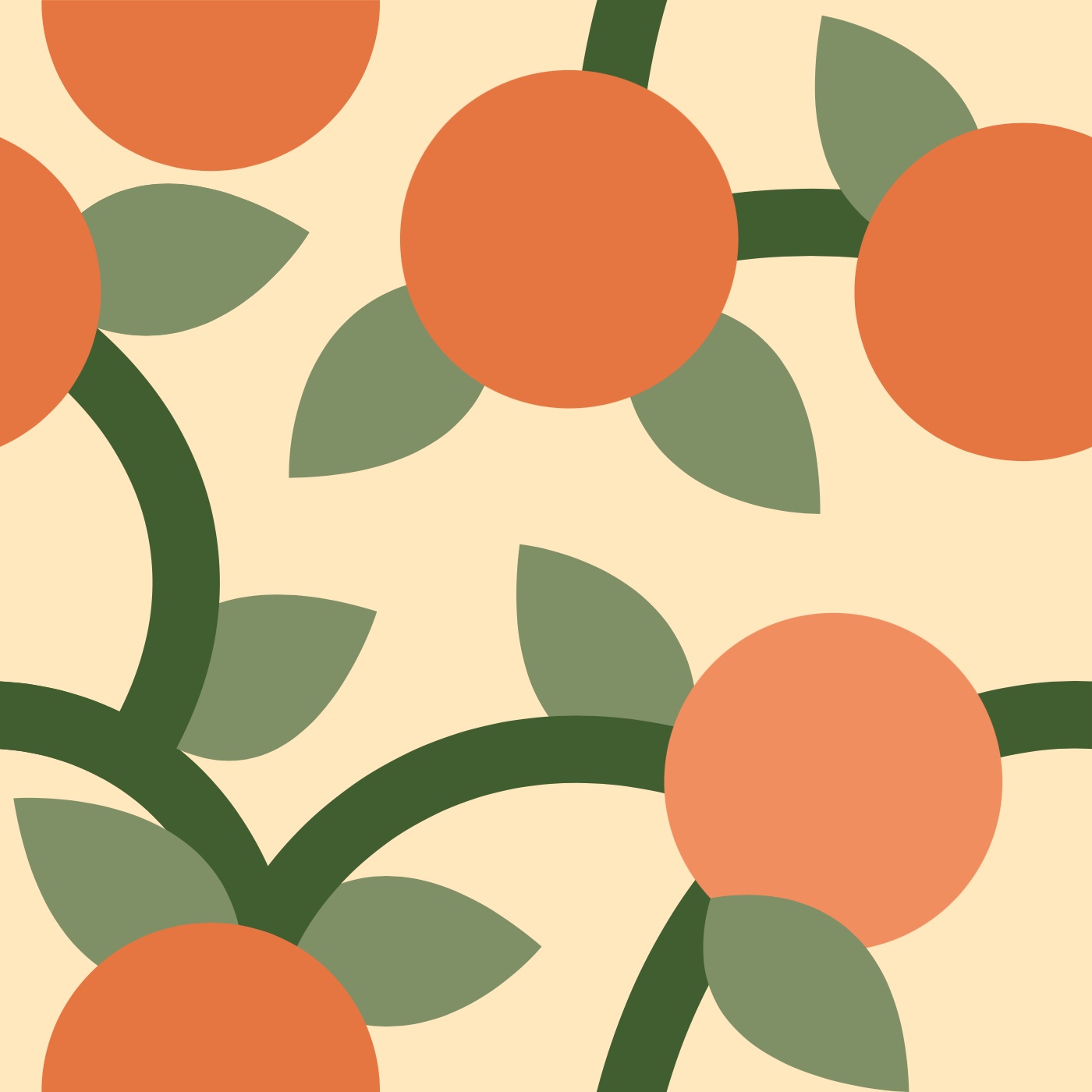 Mur à pêches par alice mettais-cartier — motif de carreau de ciment