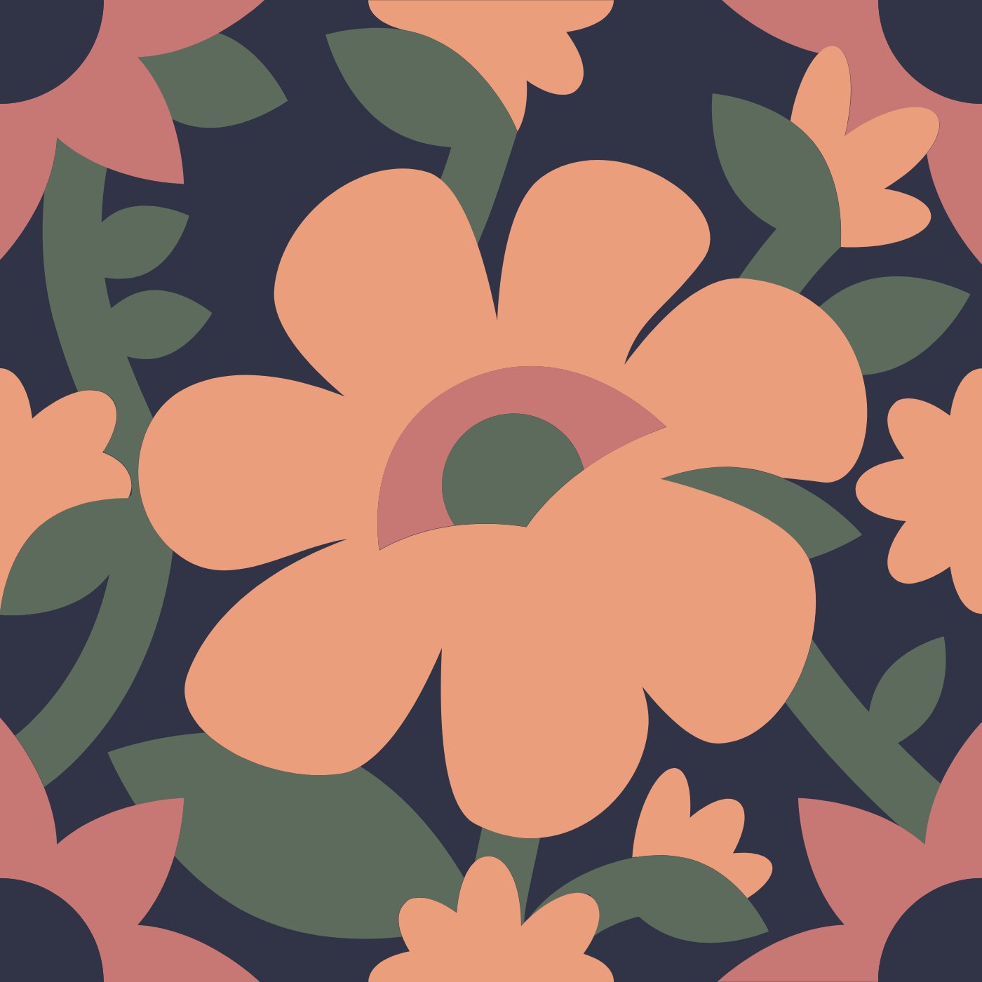Flower Eye par Corinne Belorgane — motif de carreau de ciment