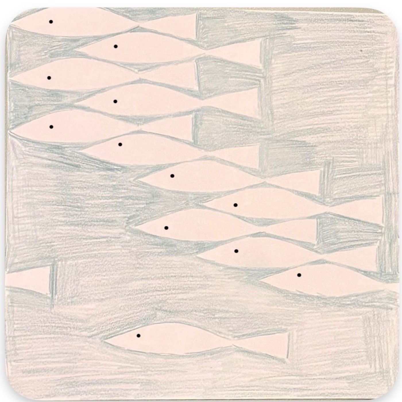 Banc de poissons solidaires! par Lucille Cocito — motif de carreau de ciment