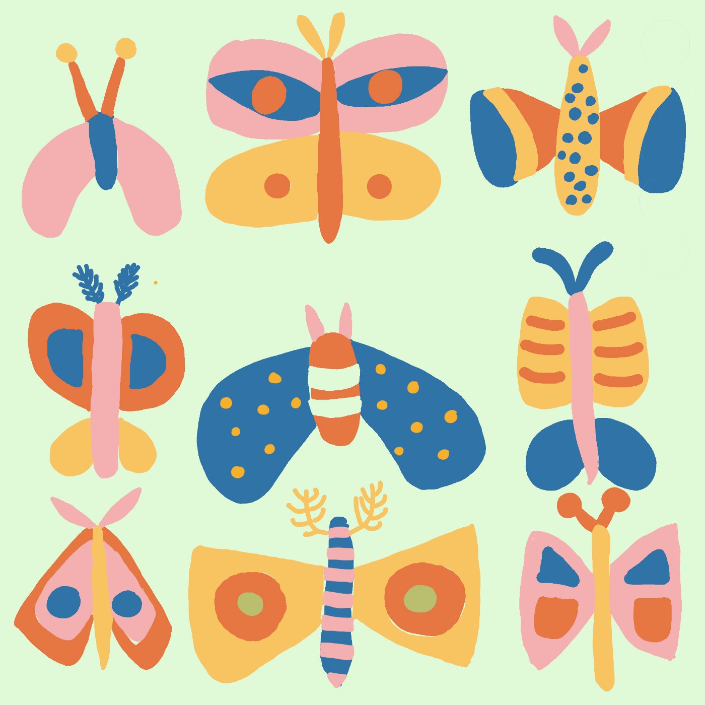 Papillonner par Marielle Debethune — motif de carreau de ciment