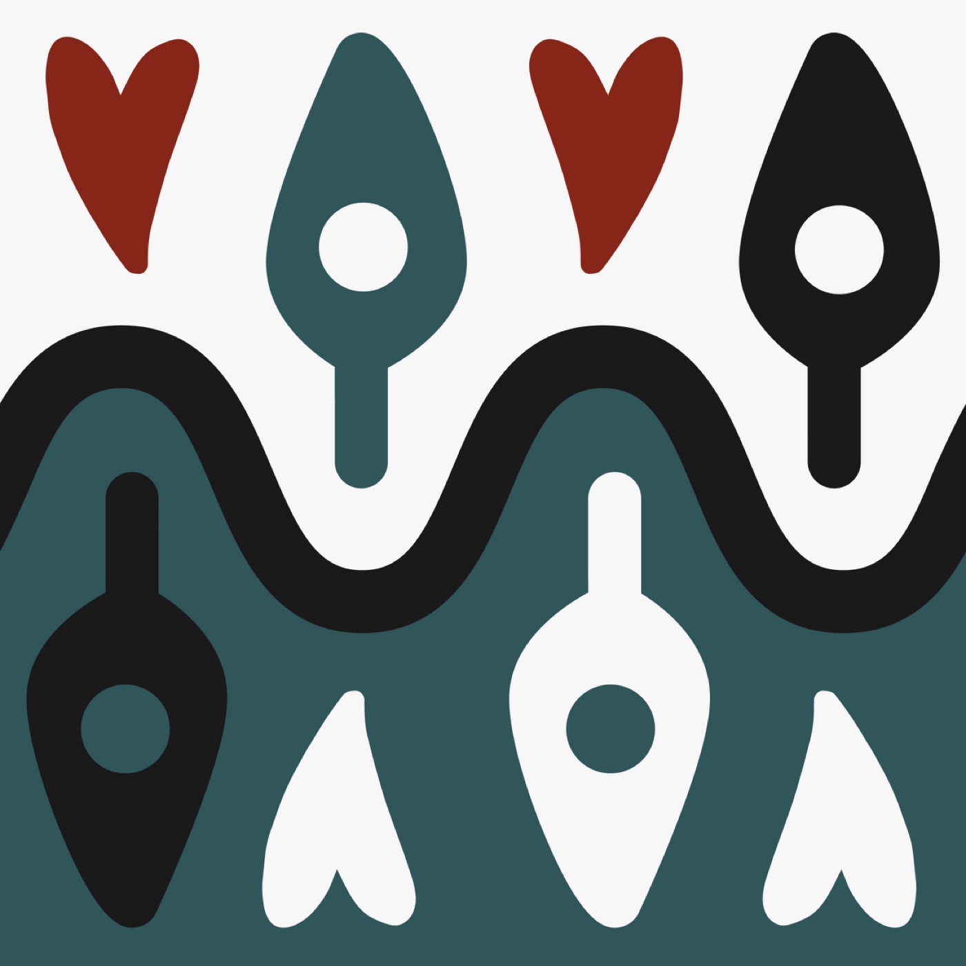 Vague d'Amour par Mathilde SAKOUVOGUI — motif de carreau de ciment