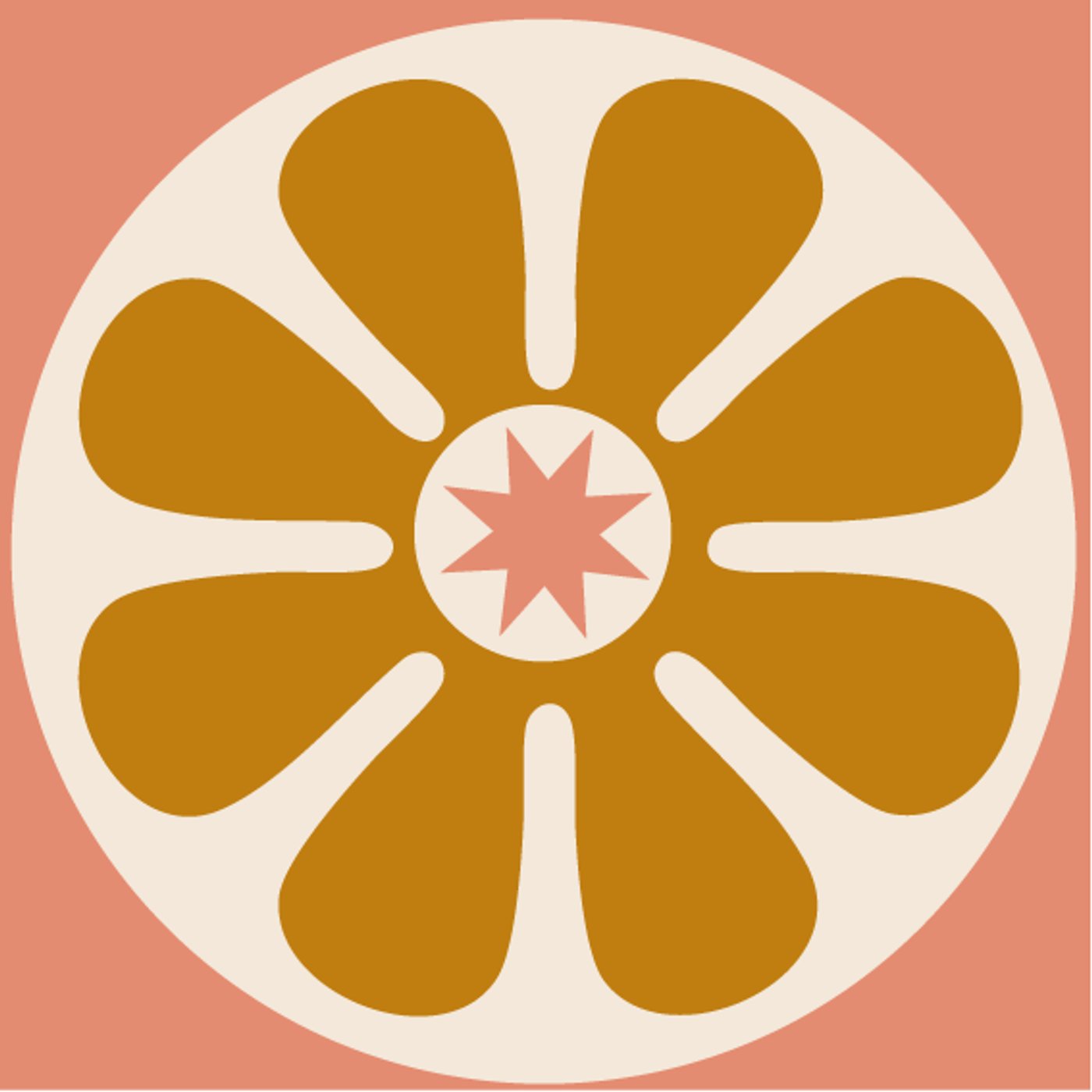 Soul of flowers (V2 avec fond blanc cassé comme vu ensemble sur Insta) par Astrid JOURDAN — motif de carreau de ciment