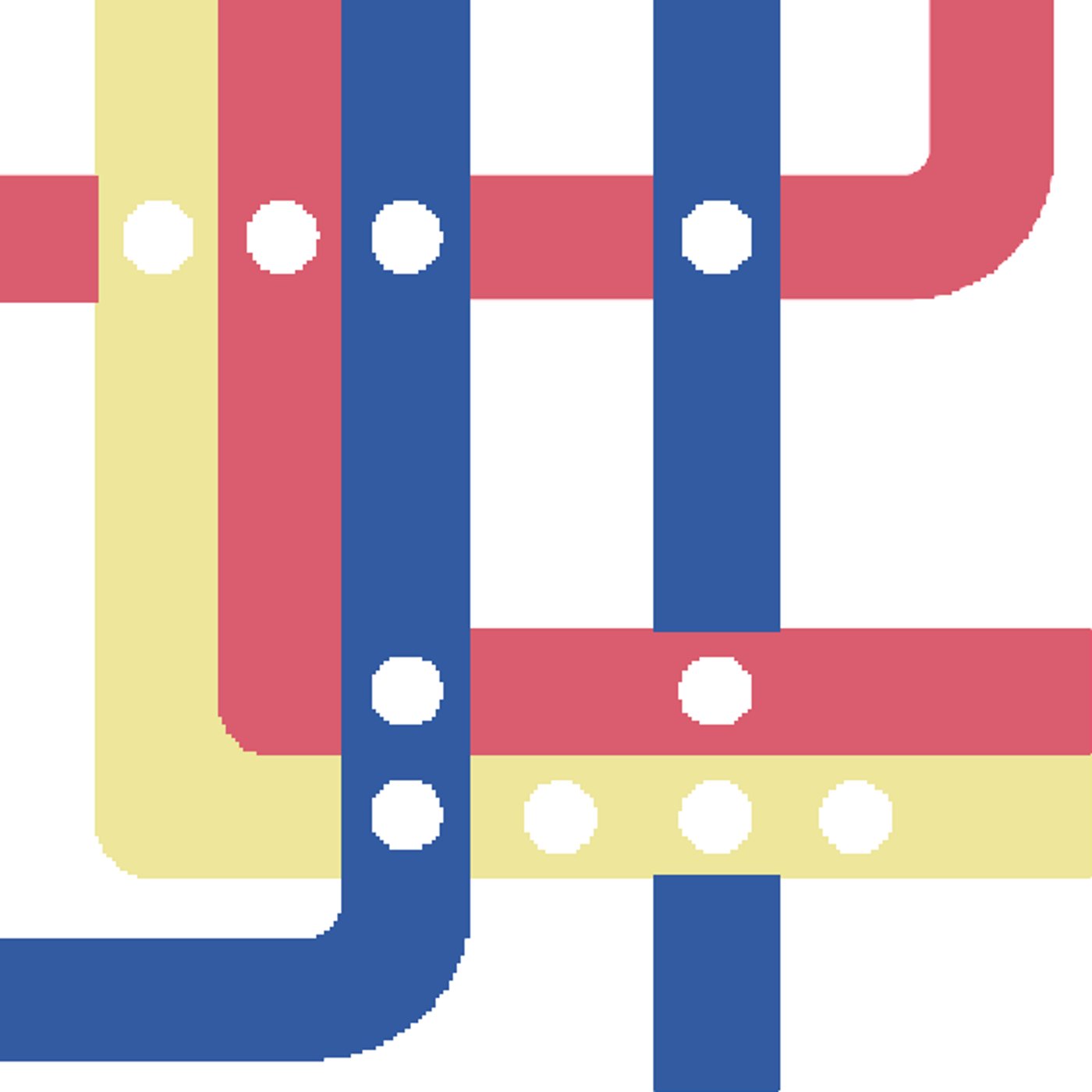 lignes de métro par Madeleine Manning — motif de carreau de ciment