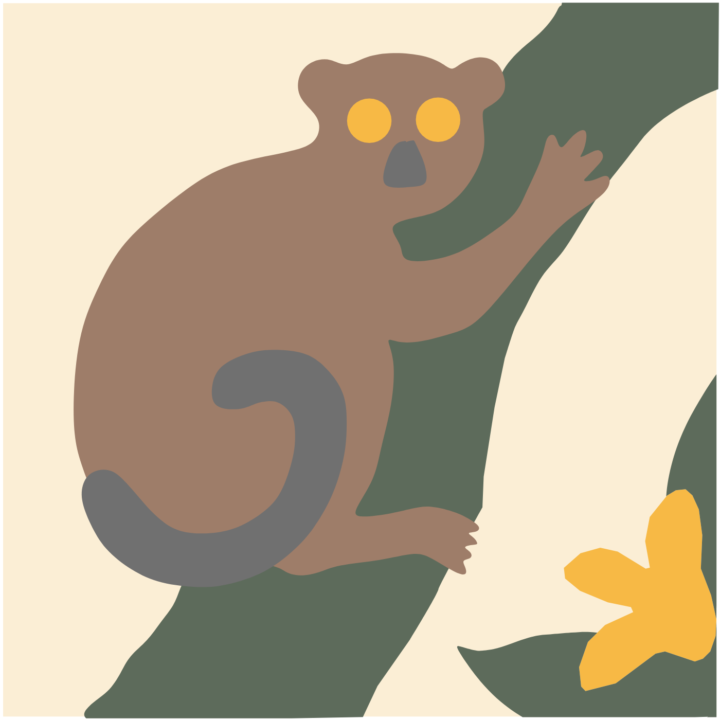 Mad' Jungle #1 - Lepilemur par Julie Linchant — motif de carreau de ciment