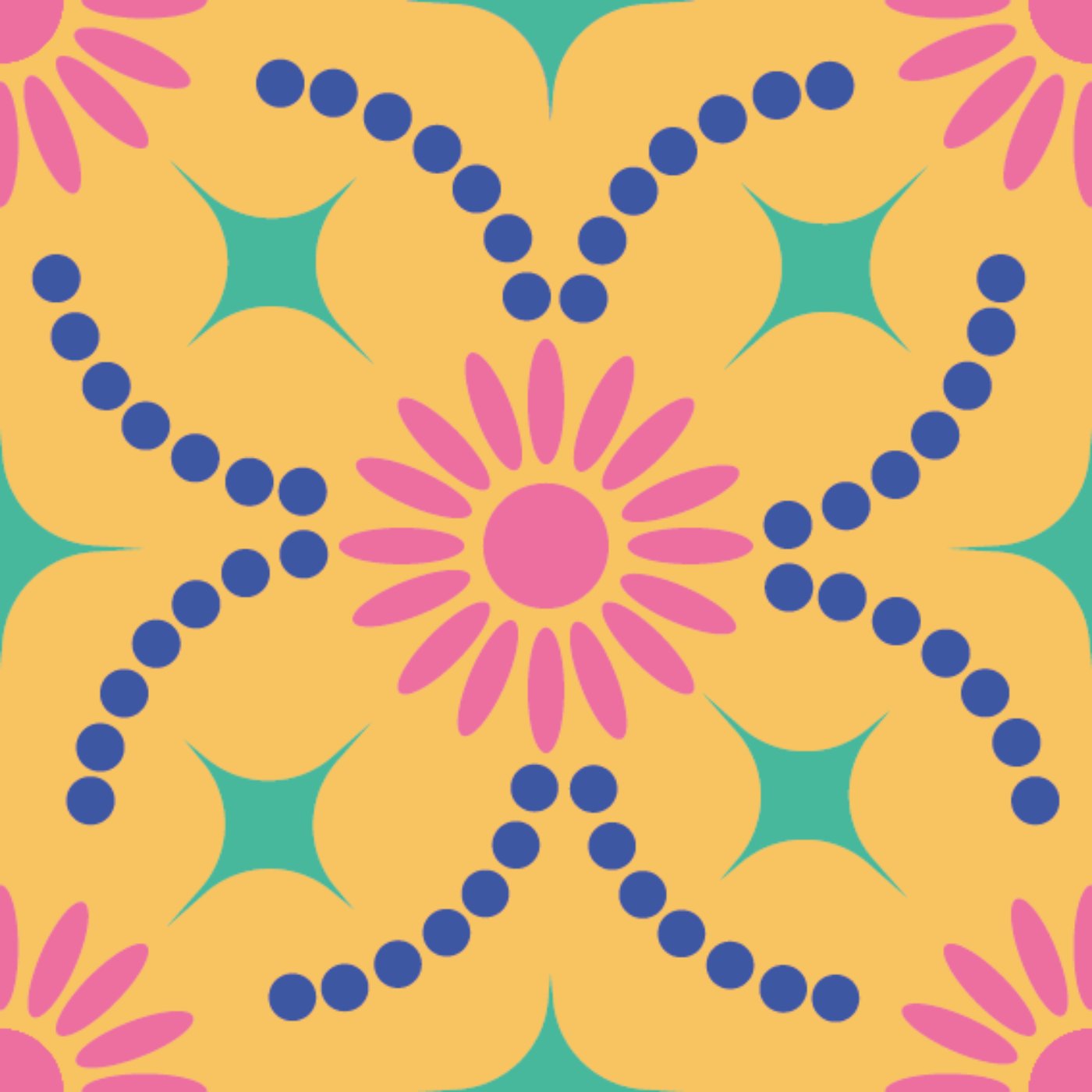 mimi tournesoleil-2 par lucille jouet — motif de carreau de ciment