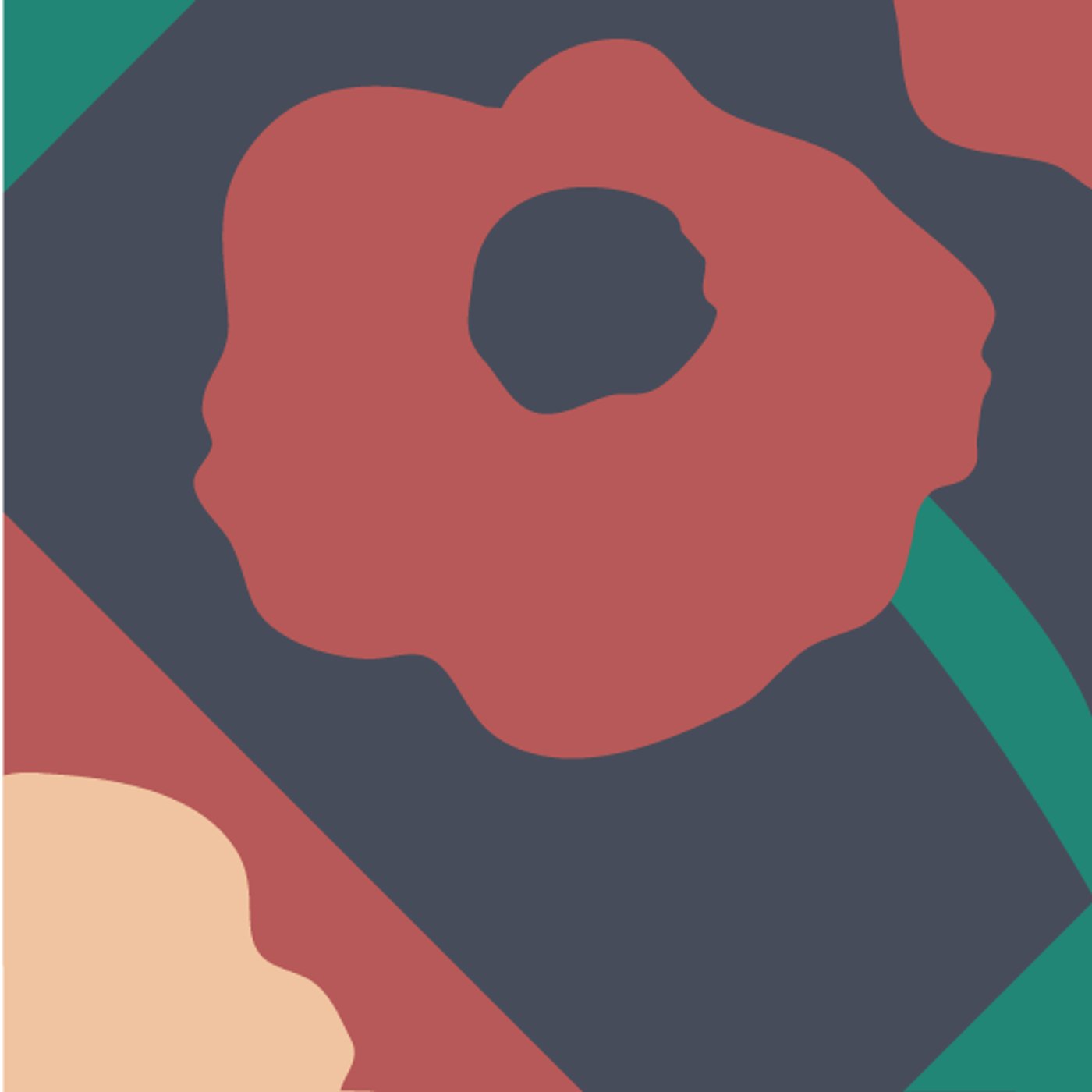 Dansent les Coquelicots par CHAYLART — — motif de carreau de ciment