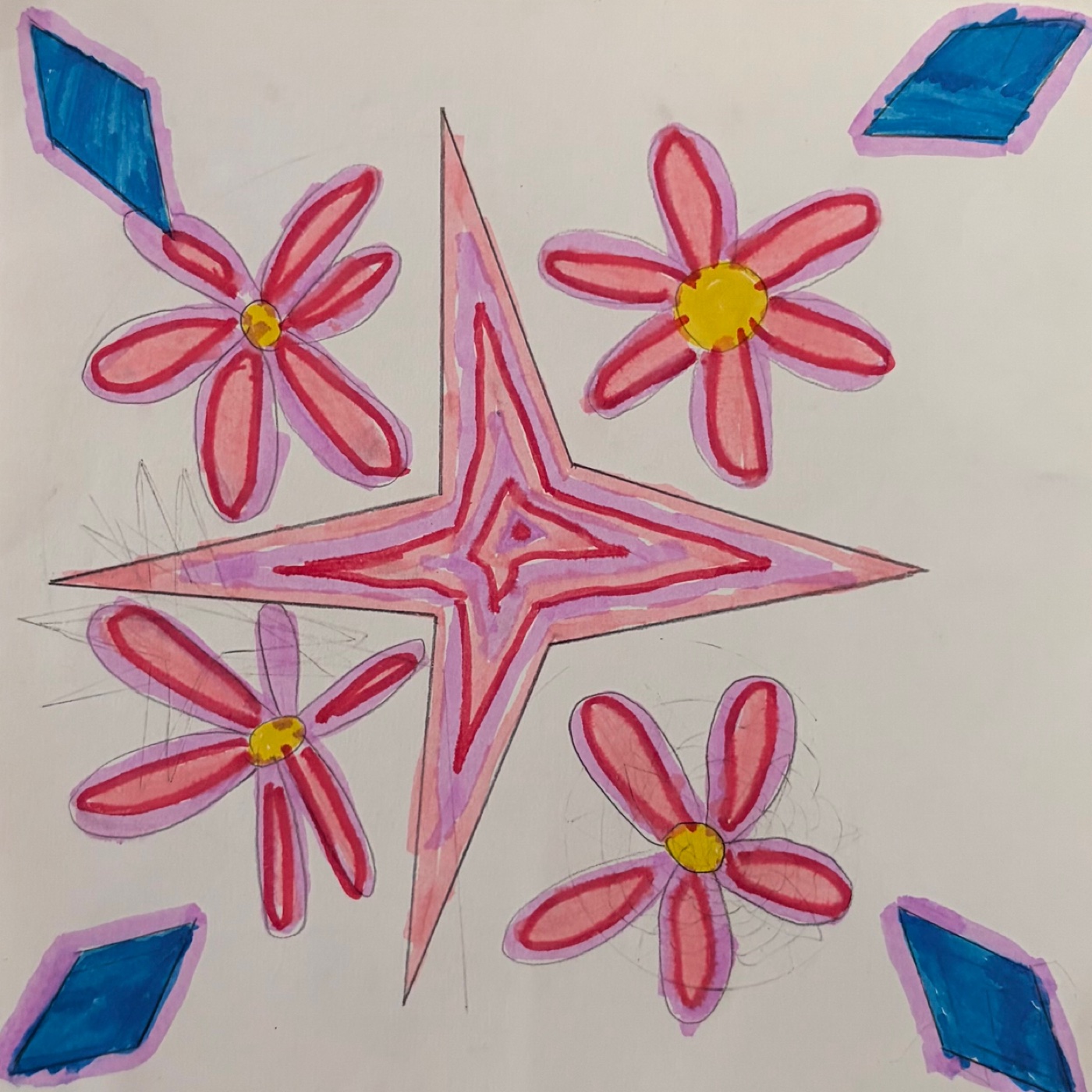 Classe de CE-CM bilingue breton par Marine BOUYER — motif de carreau de ciment