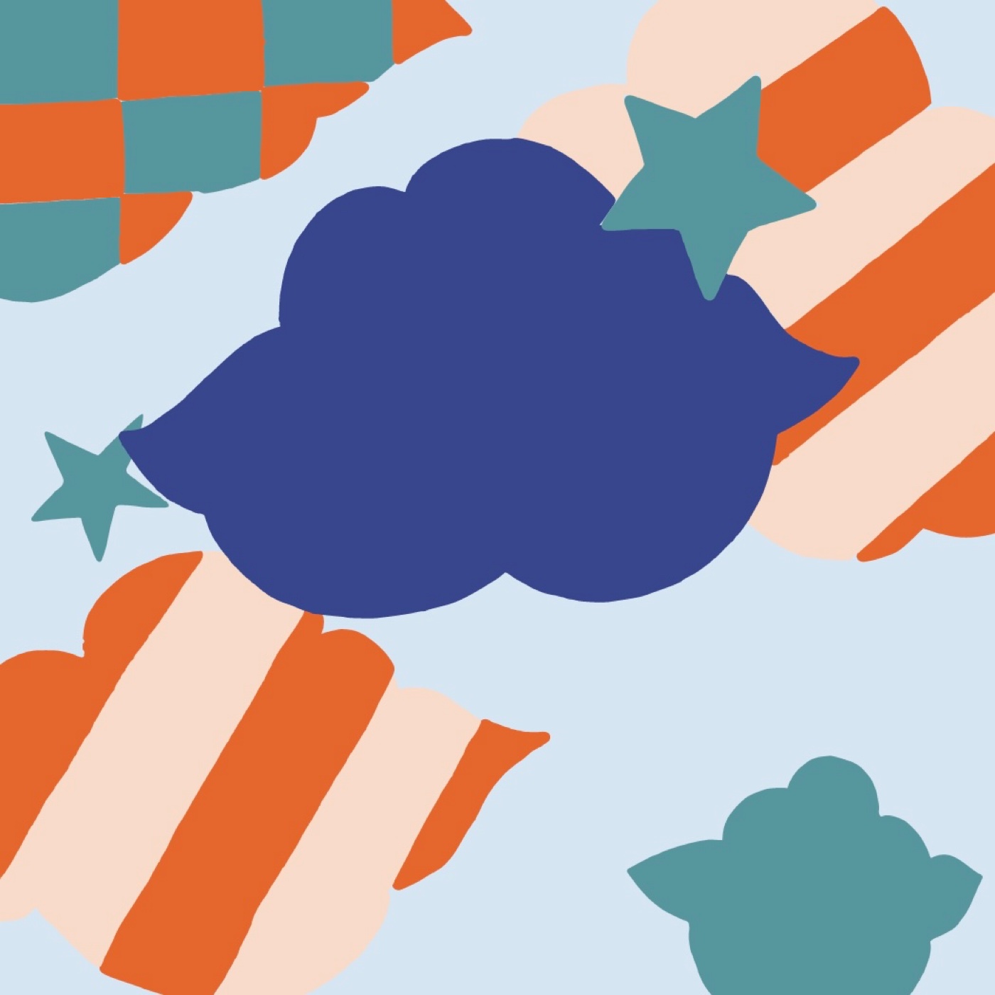 La tête dans les nuages par Amandine Barry — motif de carreau de ciment