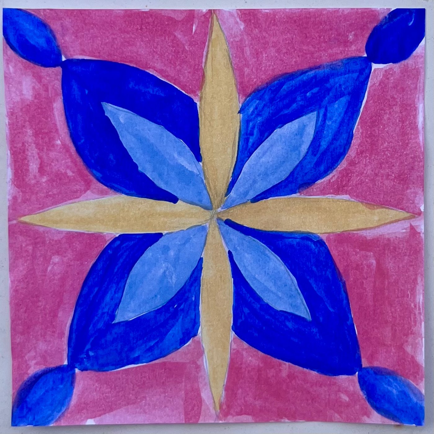 fleurs cristallines par Anaëlle Gougis — motif de carreau de ciment