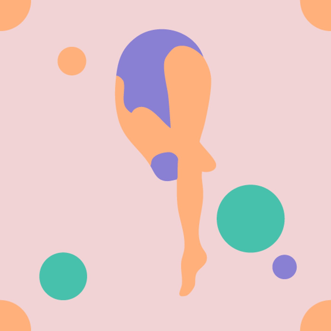 Les Baigneuses par Lucile Jolivet — motif de carreau de ciment